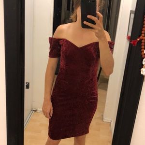 Vintage Red Velvet 80s/90s BodyCon Dress